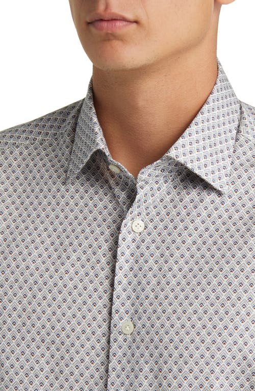 Jack Victor Adam Contemporary Fit Geo Print Cotton Button-up Shirt In Gray