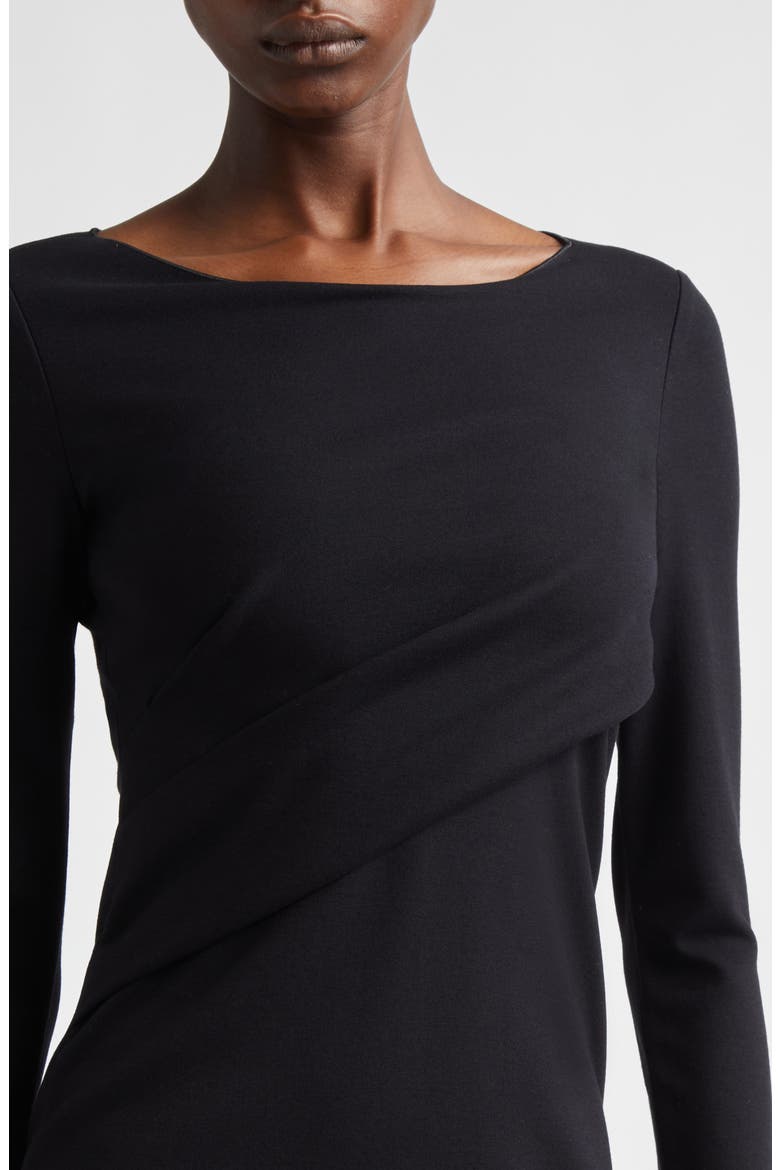 Punto Milano Long Sleeve Jersey Dress, Alternate, color, BLACK SOLID
