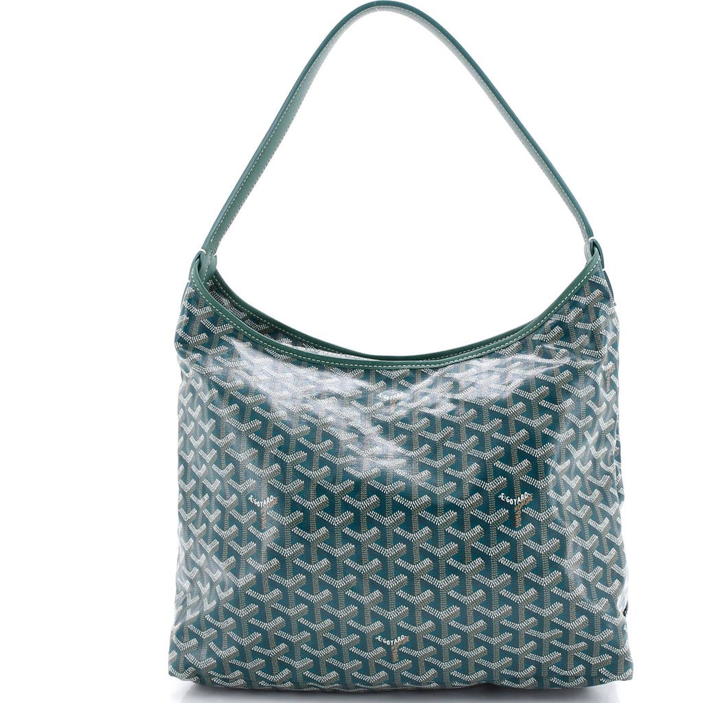Pre-owned Goyard Goyard Boheme Hobo Printed Coated Canvas In Green