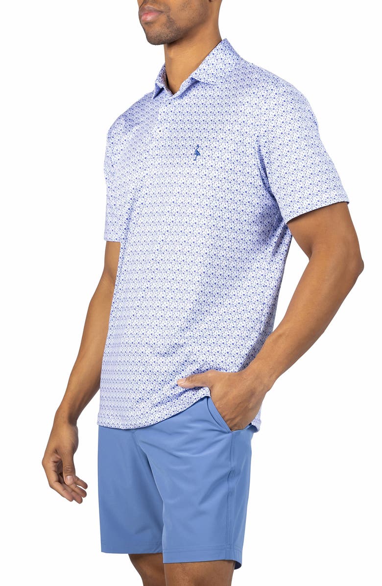 TailorByrd Floral Chain Print Performance Polo, Alternate, color, Blue