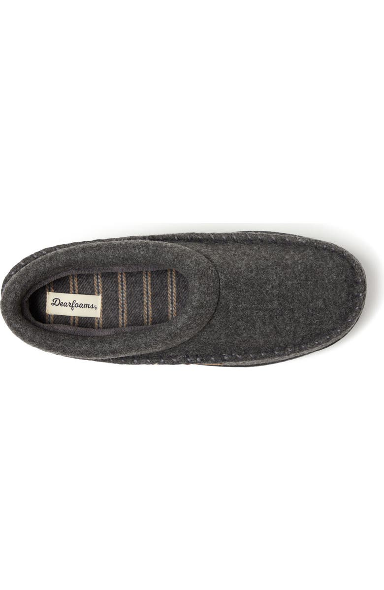DEARFOAMS Thompson Whipstitch Trim Slipper, Alternate, color, Dark Heather Grey