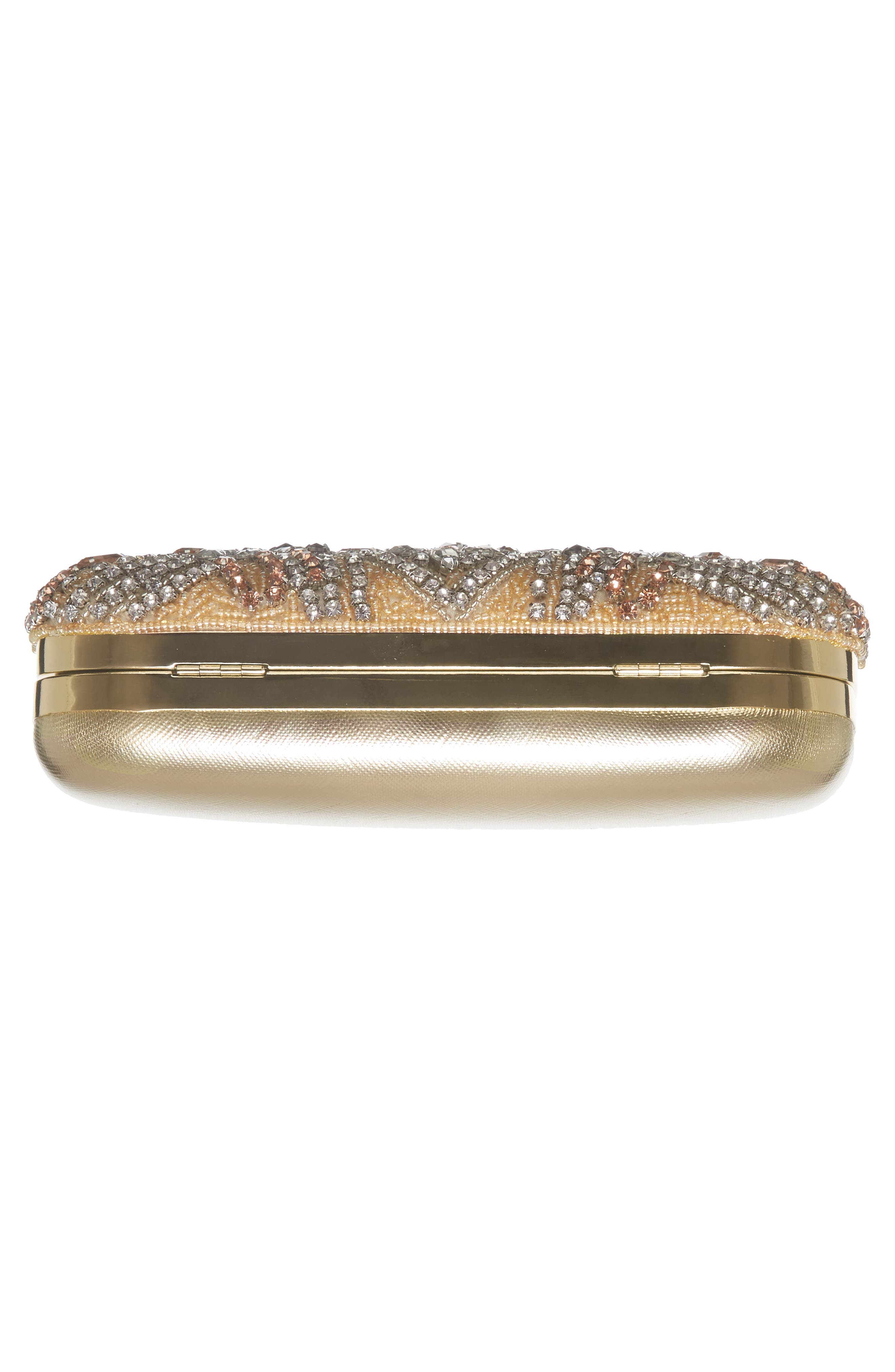 Gelsey Crystal Embellished Minaudière, Alternate, color, GOLD MULTI