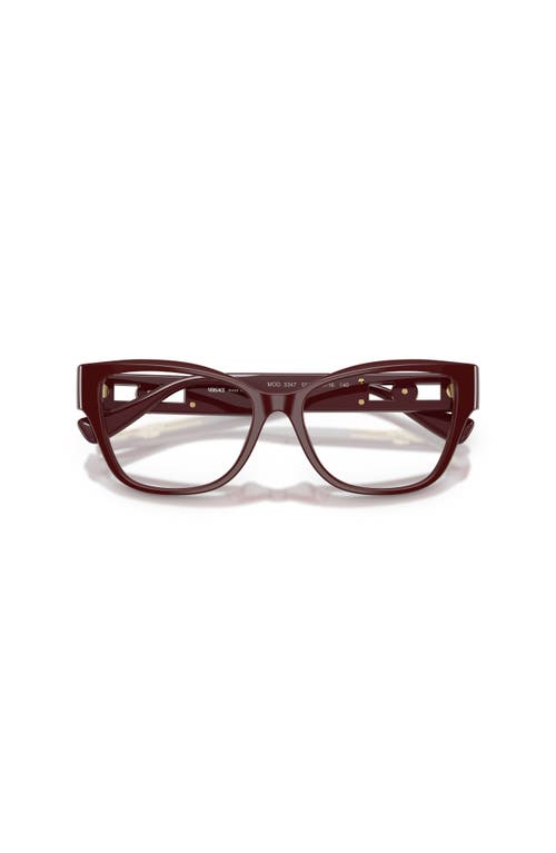 Versace 52mm Rectangle Optical Glasses In Brown