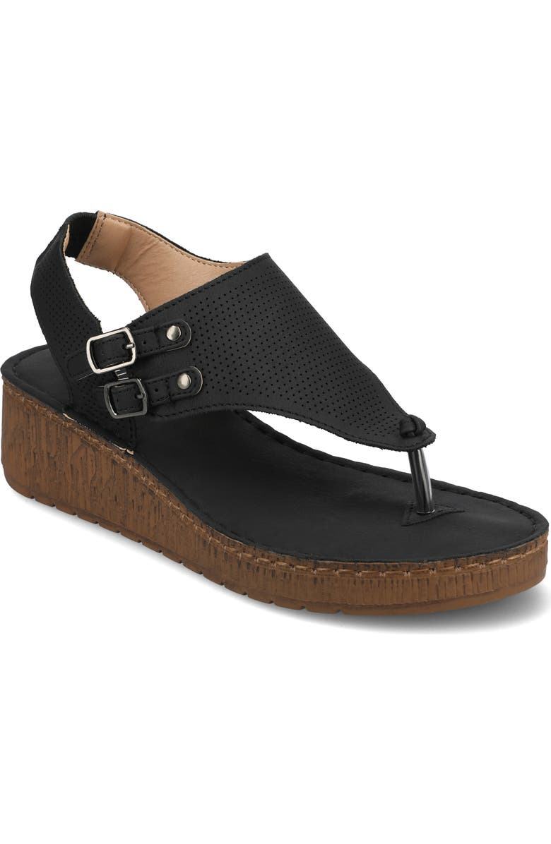 Journee Collection JOURNEE Mckell Wedge Sandal, Main, color, Black
