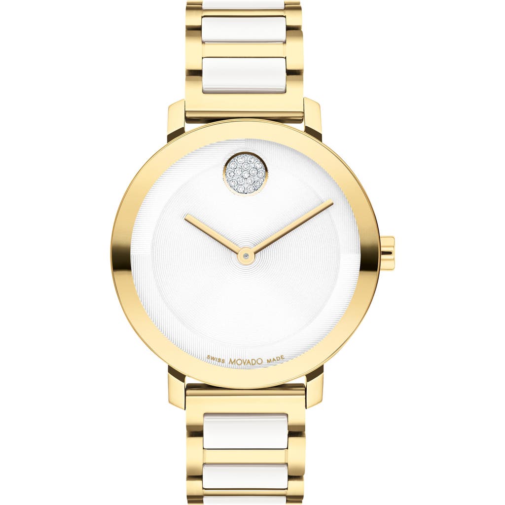Movado Bold Evolution 2.0 Bracelet Watch, 34mm in Silver White