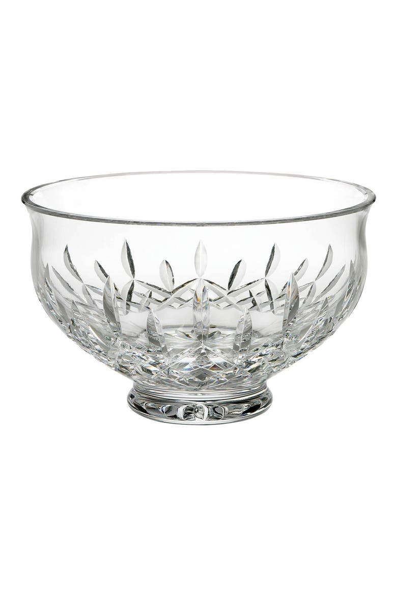 'Lismore' Lead Crystal Footed Bowl, Alternate, color, CLEAR