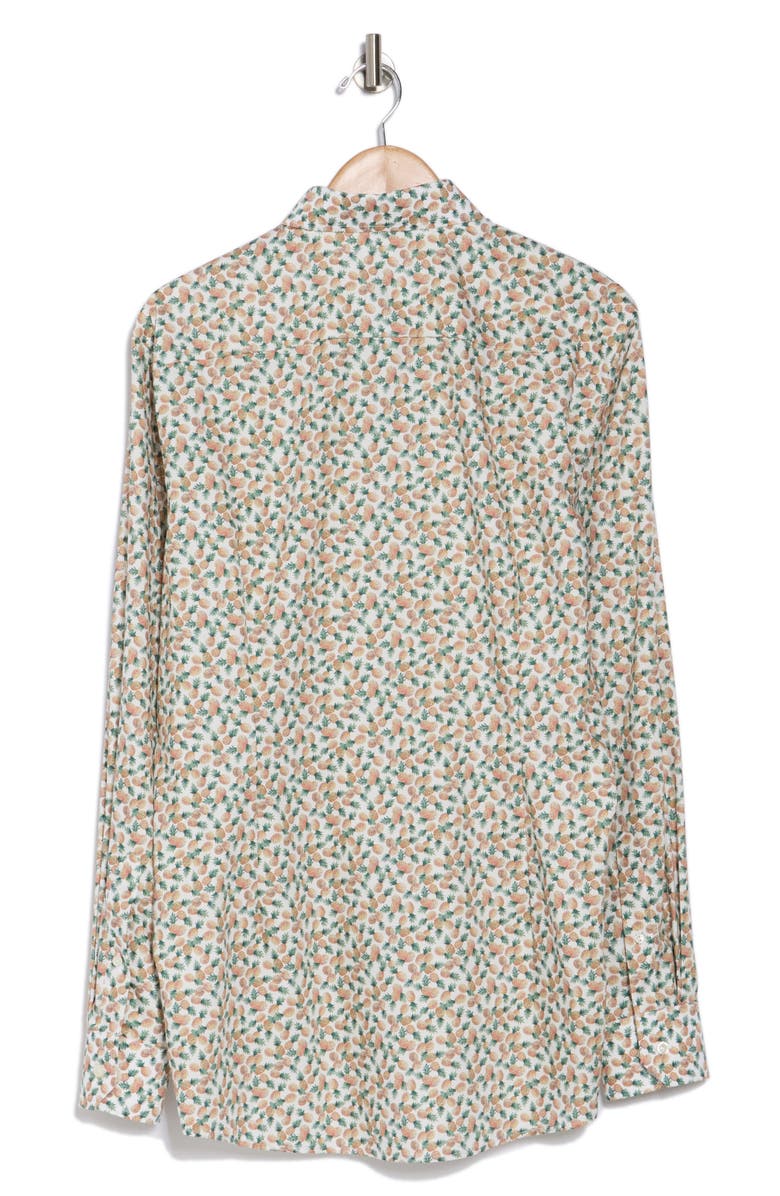 Eton Contemporary Fit Pineapple Stretch Cotton Dress Shirt, Alternate, color, Orange