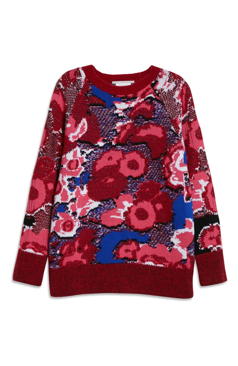 Stella McCartney Floral Jacquard Wool Blend Sweater, Alternate, color,