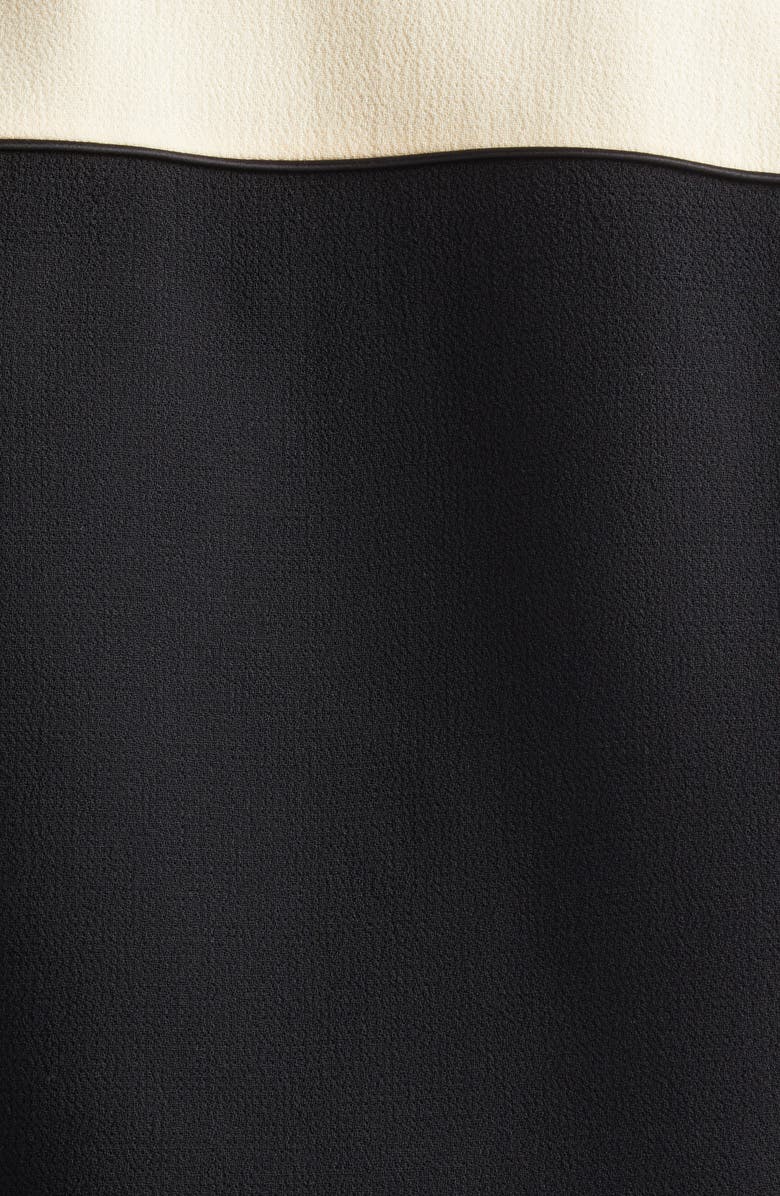 Valentino Colorblock Crop Wool Crepe Jacket, Alternate, color, Black/ Cream