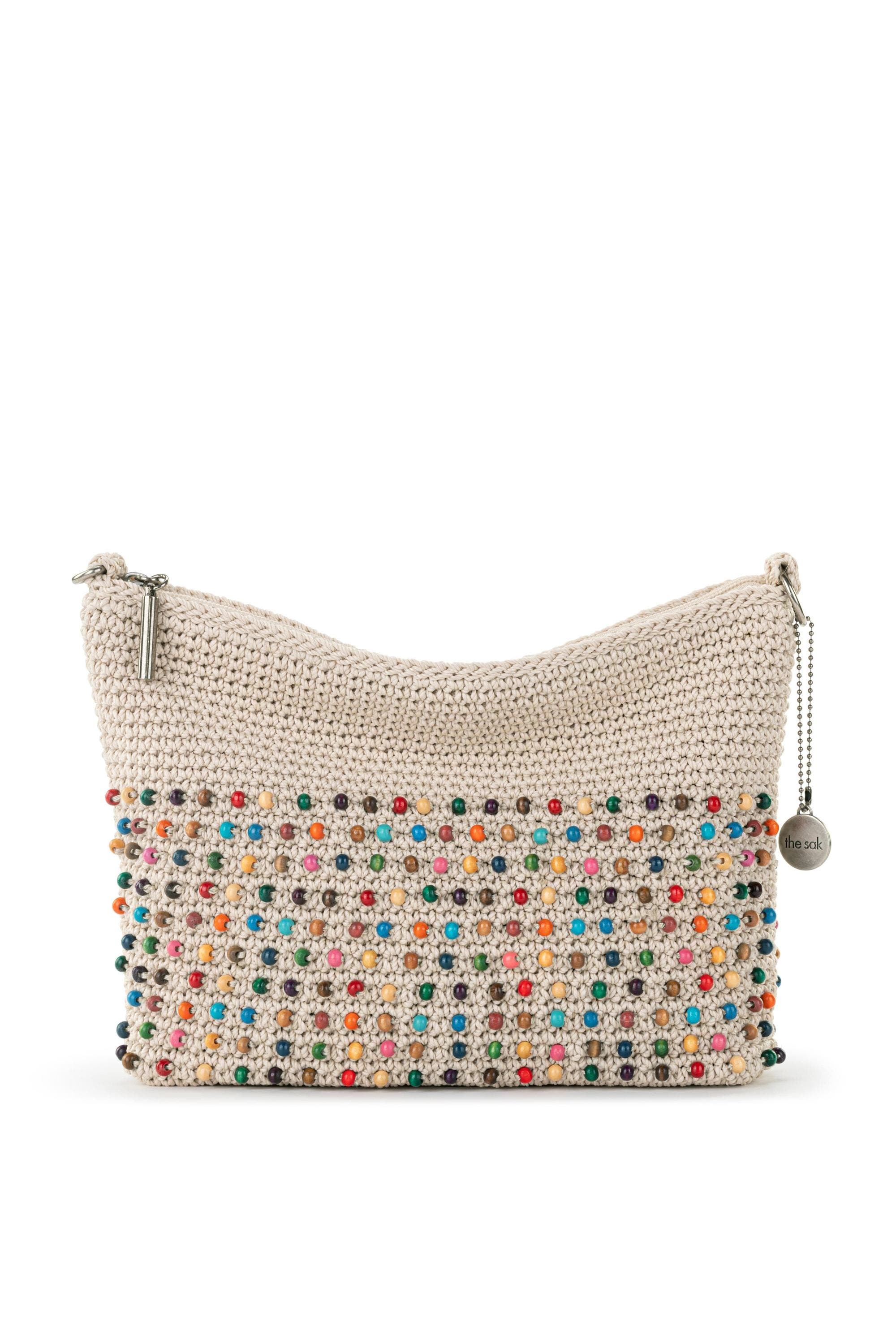 Lumi Covertible Crossbody Hand Crochet Bag, Alternate, color, Ecru Multi Beads