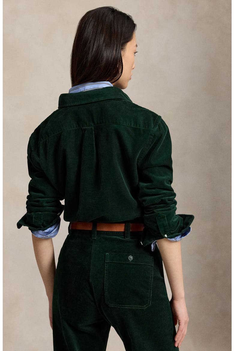 Classic Fit Corduroy Button-Up Shirt, Alternate, color, DARK GREEN