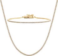 BY ADINA EDEN Cubic Zirconia Tennis Necklace & Bracelet Set