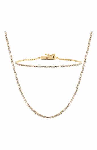 BY ADINA EDEN Cubic Zirconia Tennis Necklace & Bracelet Set