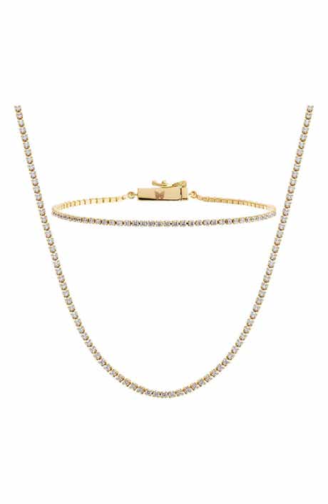 BY ADINA EDEN Cubic Zirconia Tennis Necklace & Bracelet Set