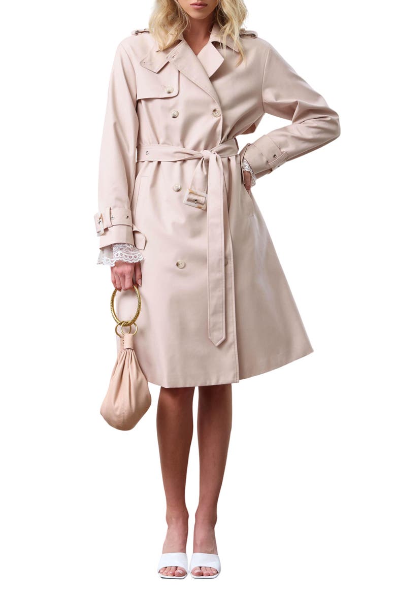 Enzo Trench Coat, Main, color, ROSE QUARTZ
