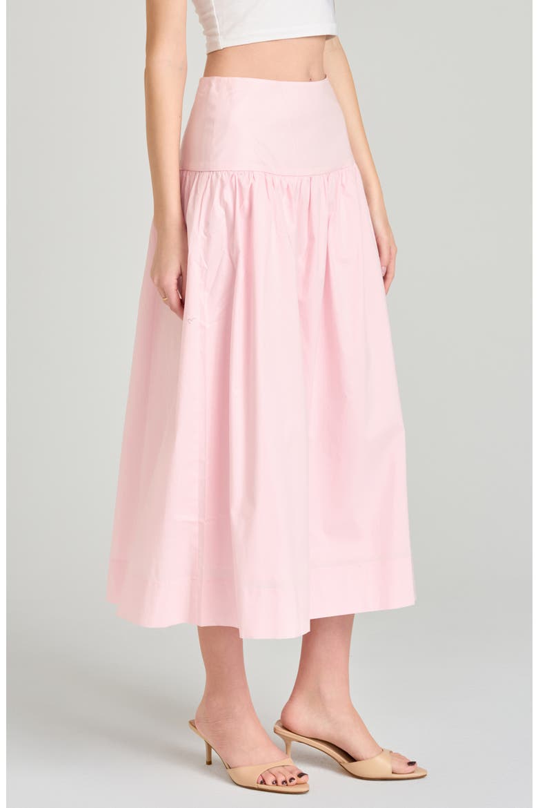 Mia Stretch Cotton Midi Skirt, Alternate, color, LIGHT PINK