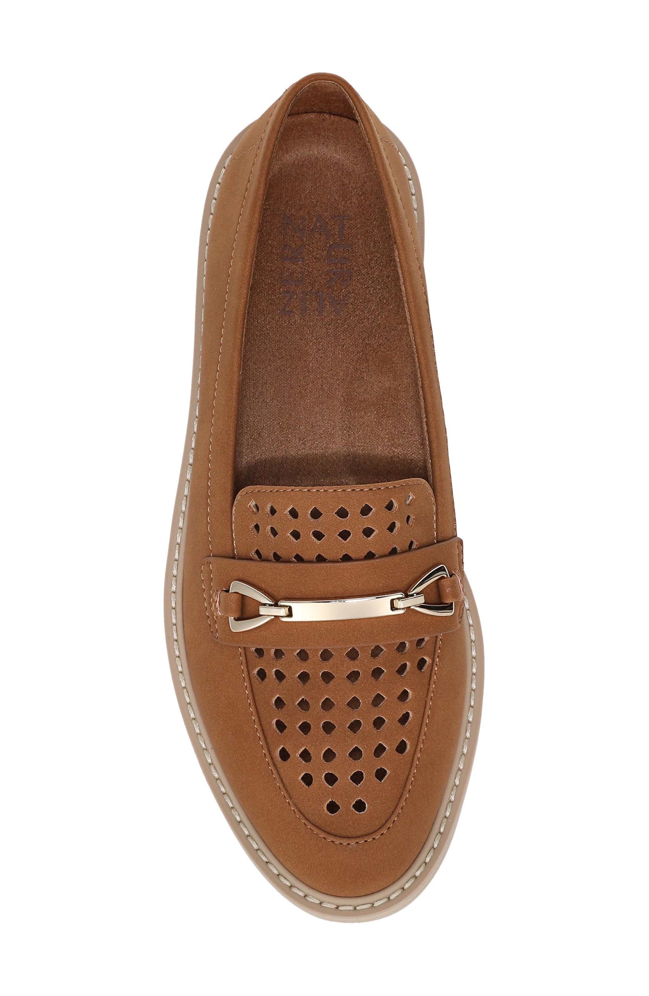 Elin Perforated Loafer Sneaker, Alternate, color, BROWN