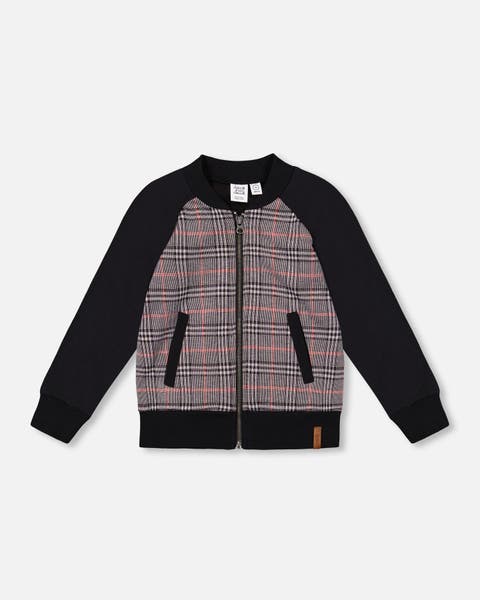 Bi-Material Zip Front Jacket Plaid (Baby)