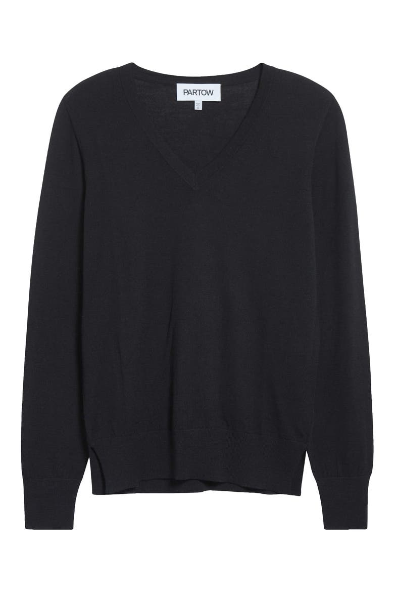 Franca Tissue Weight Virgin Wool Sweater, Alternate, color, BLACK