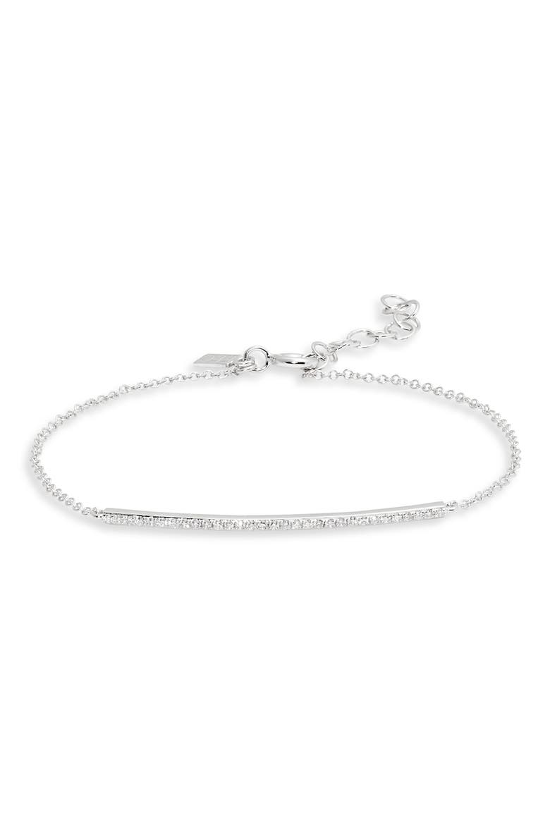 Adjustable Diamond Bar Chain Bracelet, Main, color, WHITE GOLD/ DIAMOND