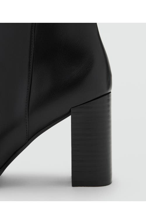 Mango Nino Block Heel Bootie In Black