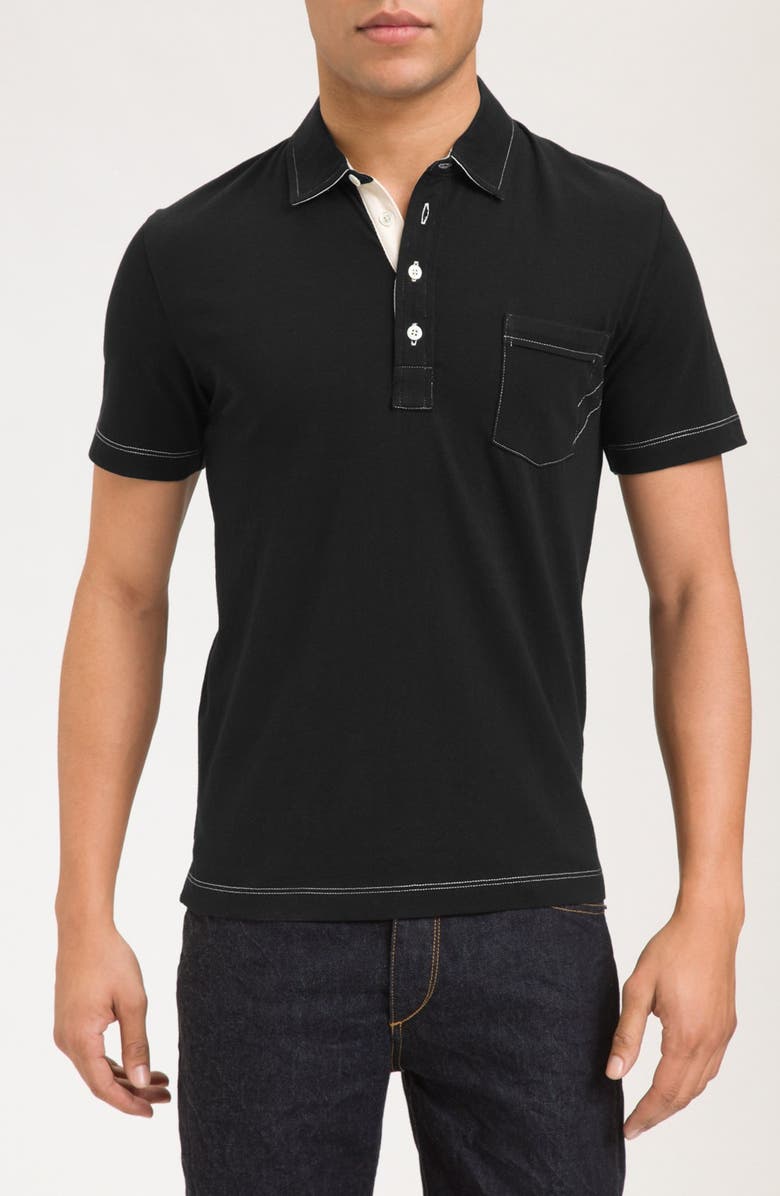 Billy Reid Pensacola Slim Fit Polo, Main, color, 