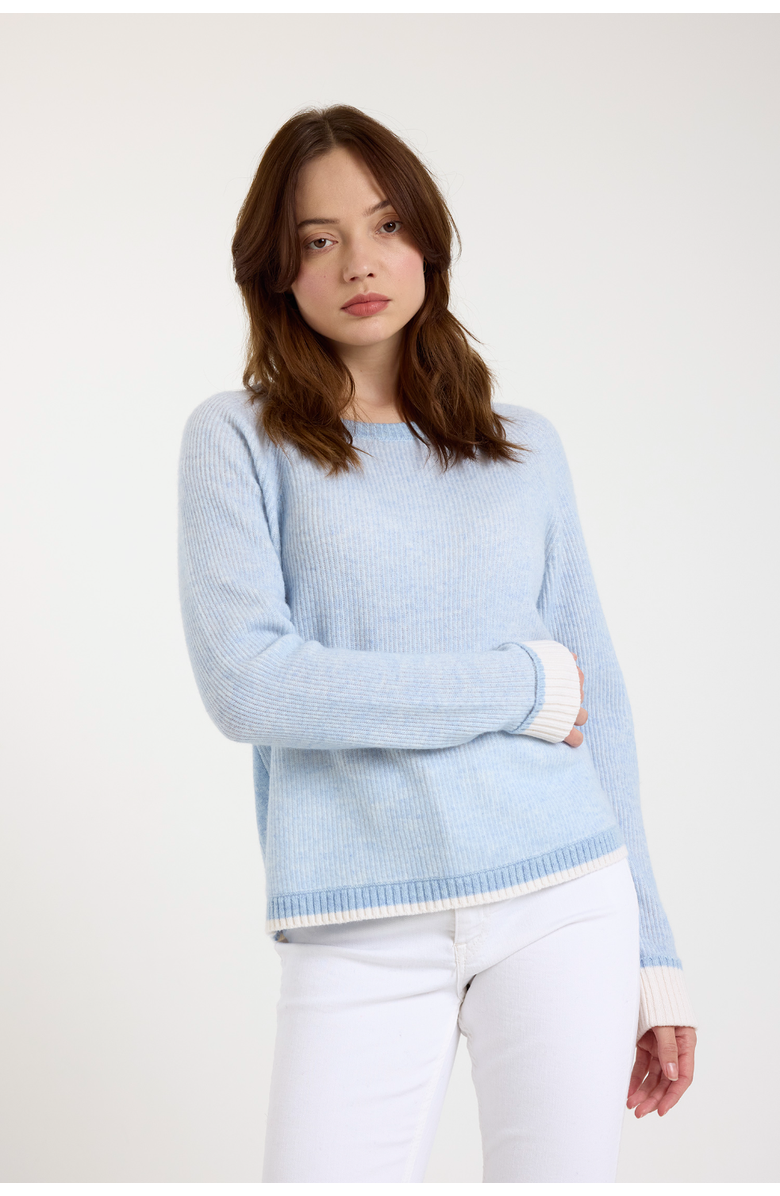 Brodie Pure Cashmere Irene Crew Neck 100% Cashmere Sweater, Main, color, Blue Mist