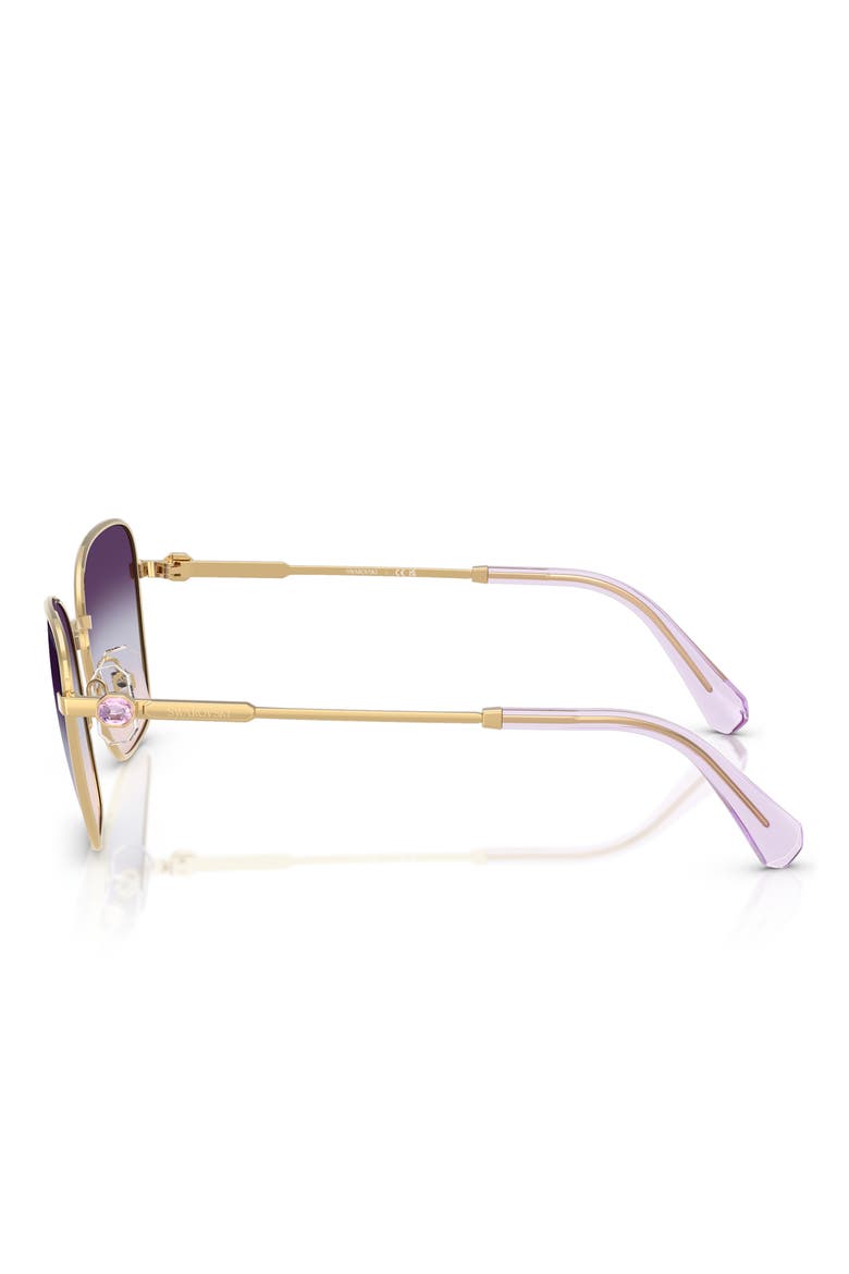 55mm Gradient Pilot Sunglasses, Alternate, color, GOLD / BROWN / BLUE / VIOLET