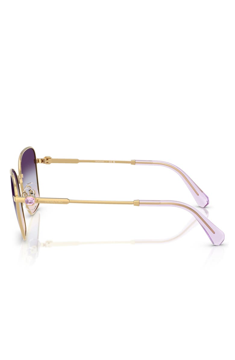 Swarovski 55mm Gradient Pilot Sunglasses, Alternate, color, Gold / Brown / Blue / Violet
