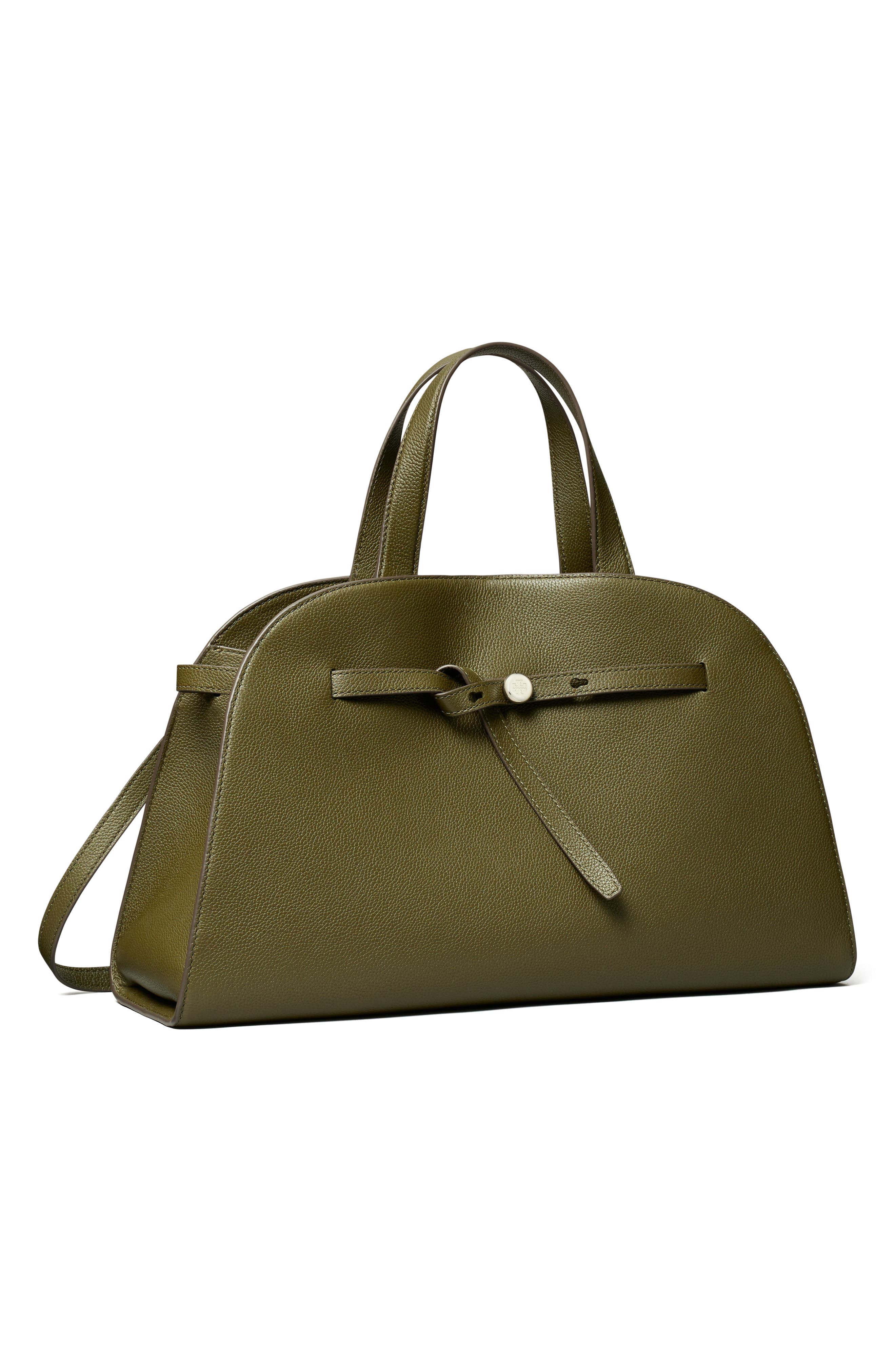 Romy Bauletto Leather Satchel, Alternate, color, LECCIO
