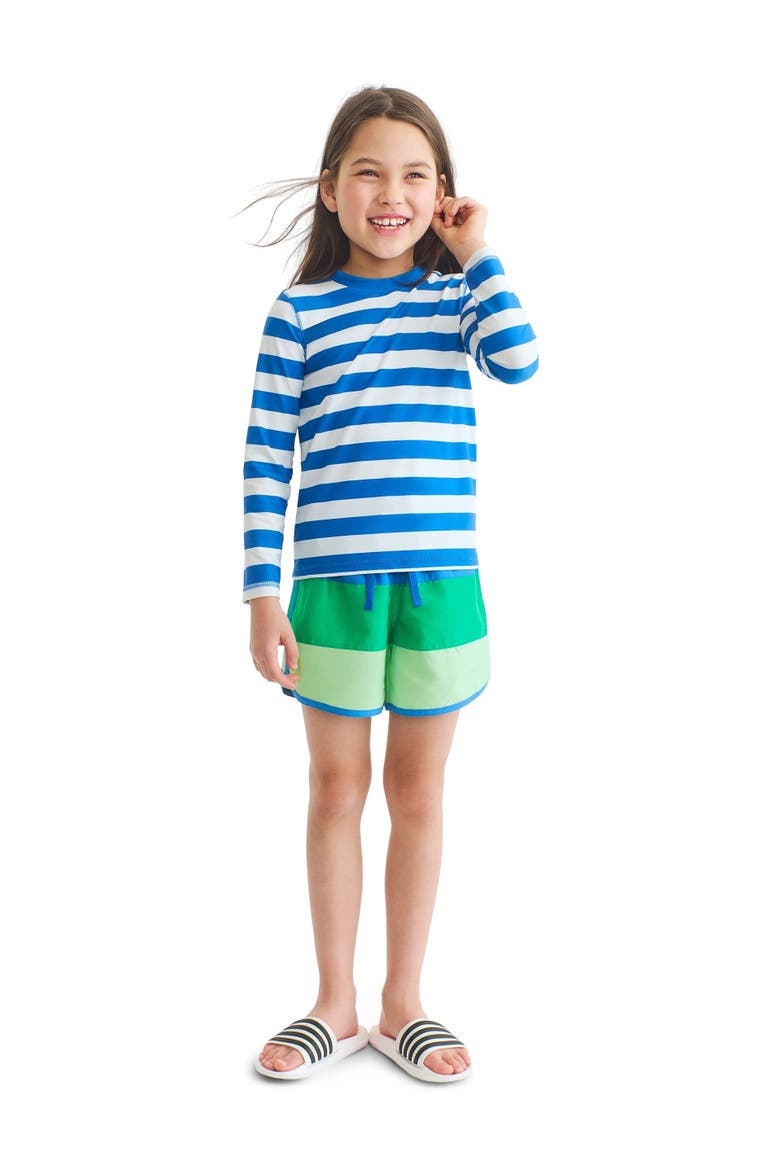 Kids Color Block Board Short, Alternate, color, Blueberry/Green Apple/Pear