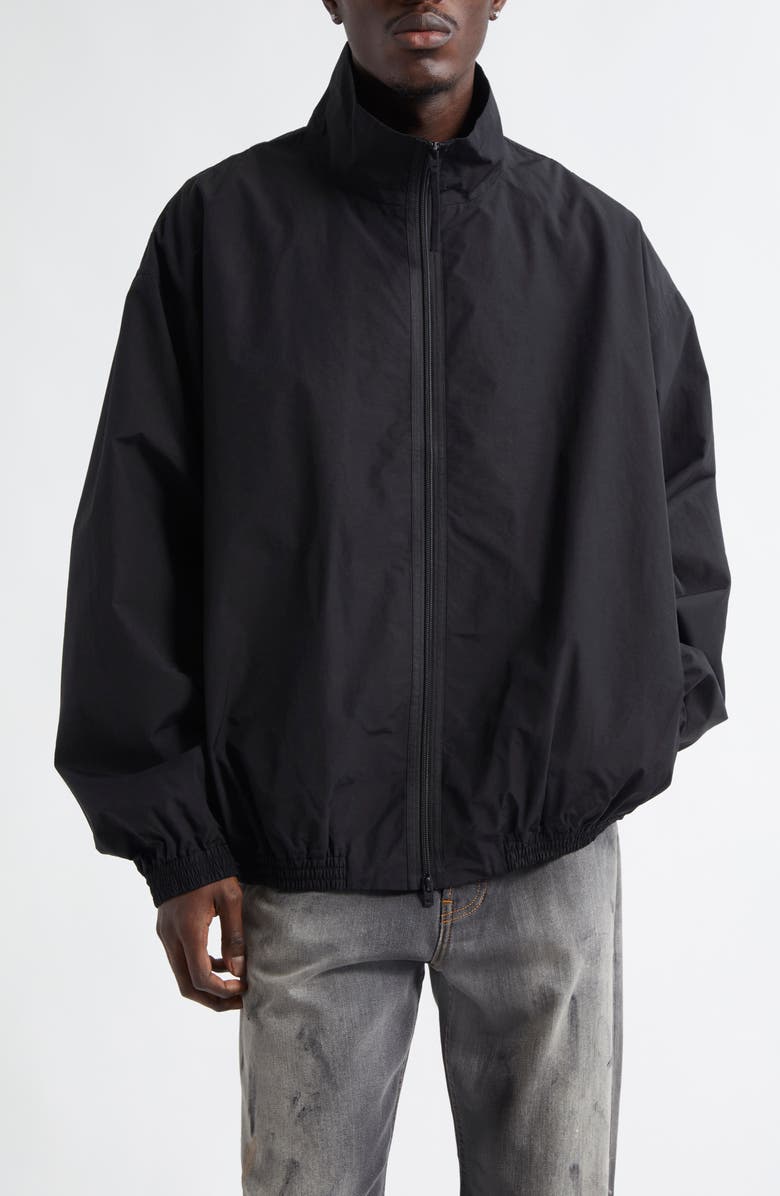 Acne Studios 1996 Logo Embroidered Cotton & Recycled Nylon Jacket, Main, color, Black
