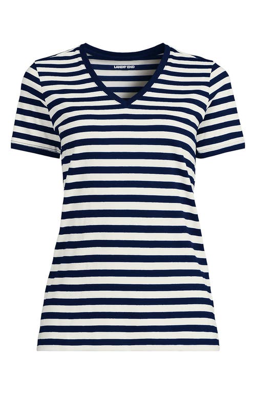 Lands' End Relaxed Supima Cotton V-neck T-shirt In Blue