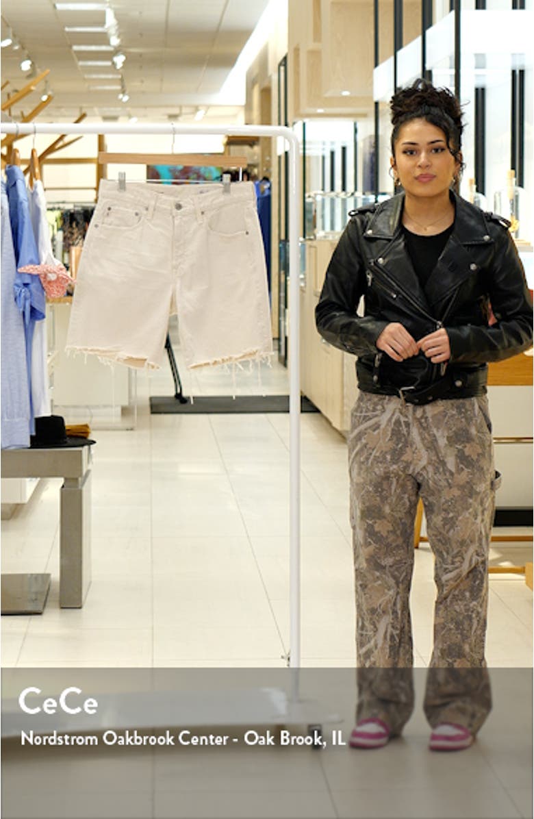 Ex-Boyfriend High Waist Raw Hem Denim Shorts, sales video thumbnail