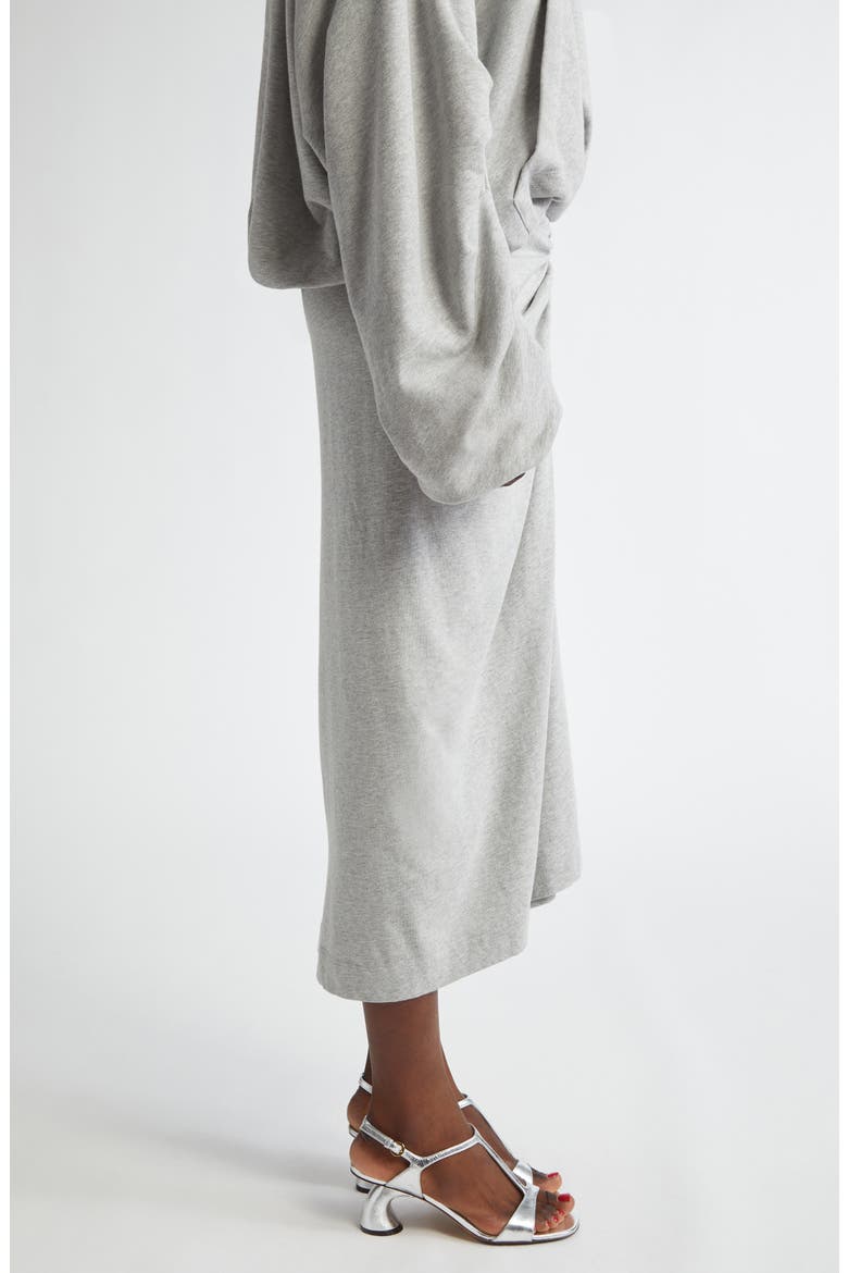 Herchive Knotted Cotton Jersey Midi Skirt, Alternate, color, GREY MELANGE