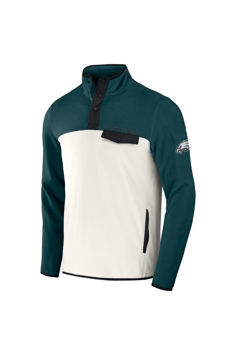 Men's NFL x Darius Rucker Collection by Fanatics Green/Cream Philadelphia Eagles Micro Fleece Quarter-Snap Jacket, Alternate, color, Green