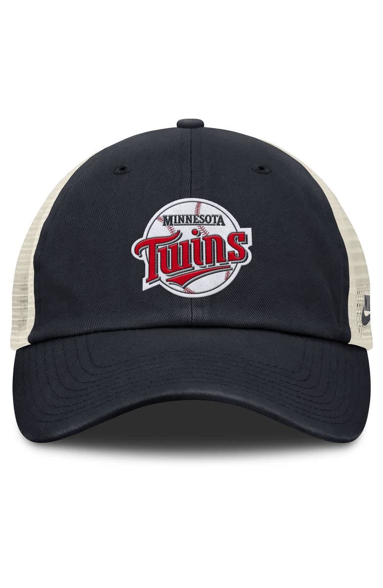 Nike Men's Nike Navy/Natural Minnesota Twins Cooperstown Collection Club Trucker Adjustable Hat, Alternate, color, 