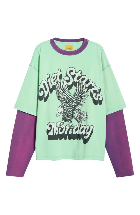 Layered Look Cotton Graphic T-Shirt (Nordstrom Exclusive)