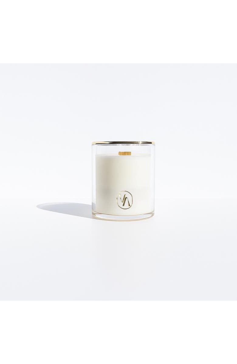 VILLA ABURI Ganja Suede Scented Candle with Wood Wick, Main, color, Soft White