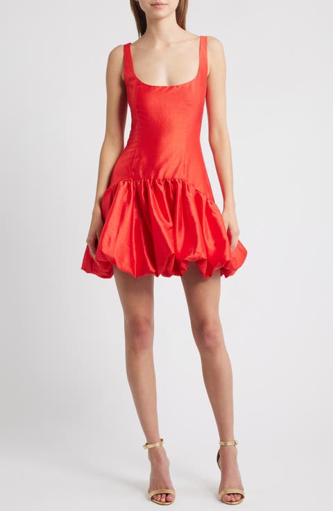Sleeveless Drop Waist Bubble Hem Minidress