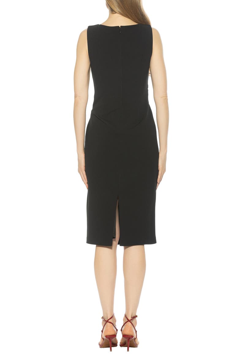 Tie Detail Sleeveless Sheath Dress, Alternate, color, BLACK