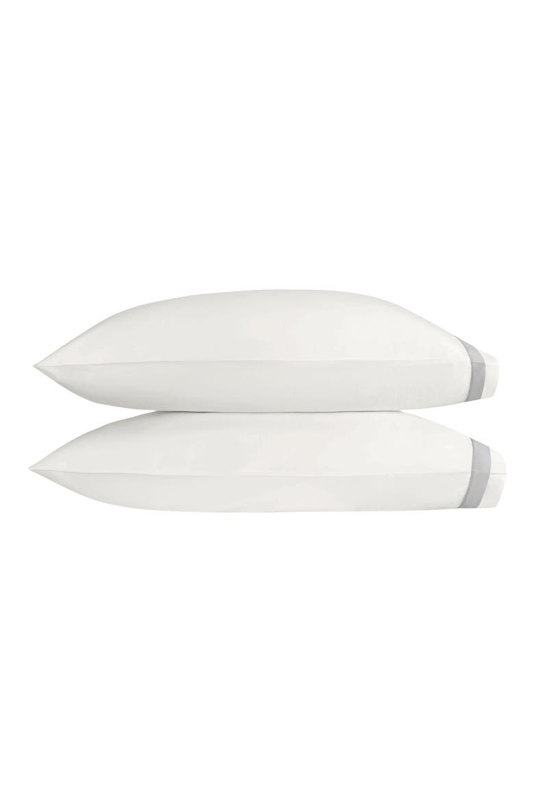 Ambrose Set of 2 600 Thread Count Pillowcases, Main, color, BONE/ SILVER