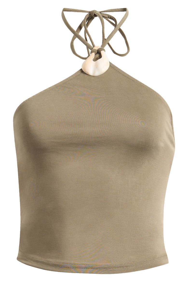 Kireza Twist Halter Top, Alternate, color, KHAKI