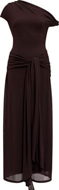 Ever New Piper Draped One-Shoulder Midi Dress