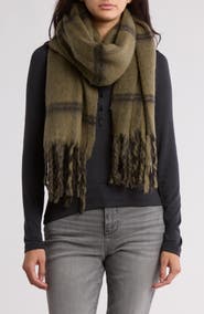 AllSaints Oversize Brushed Check Scarf