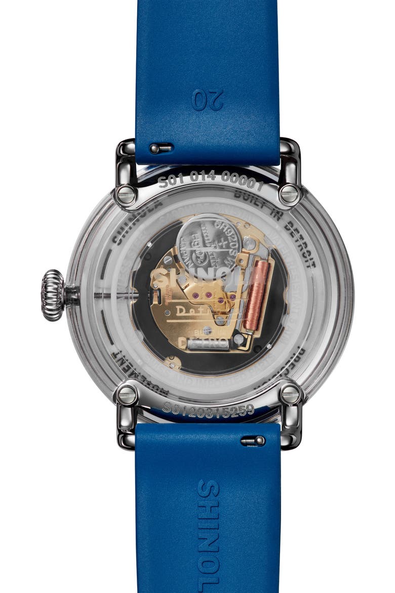 Detrola Wolverine Rubber Strap Watch, 41mm, Alternate, color, MAIZE