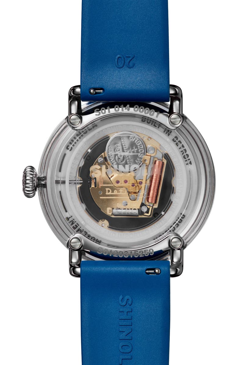 Shinola Detrola Wolverine Rubber Strap Watch, 41mm, Alternate, color, 