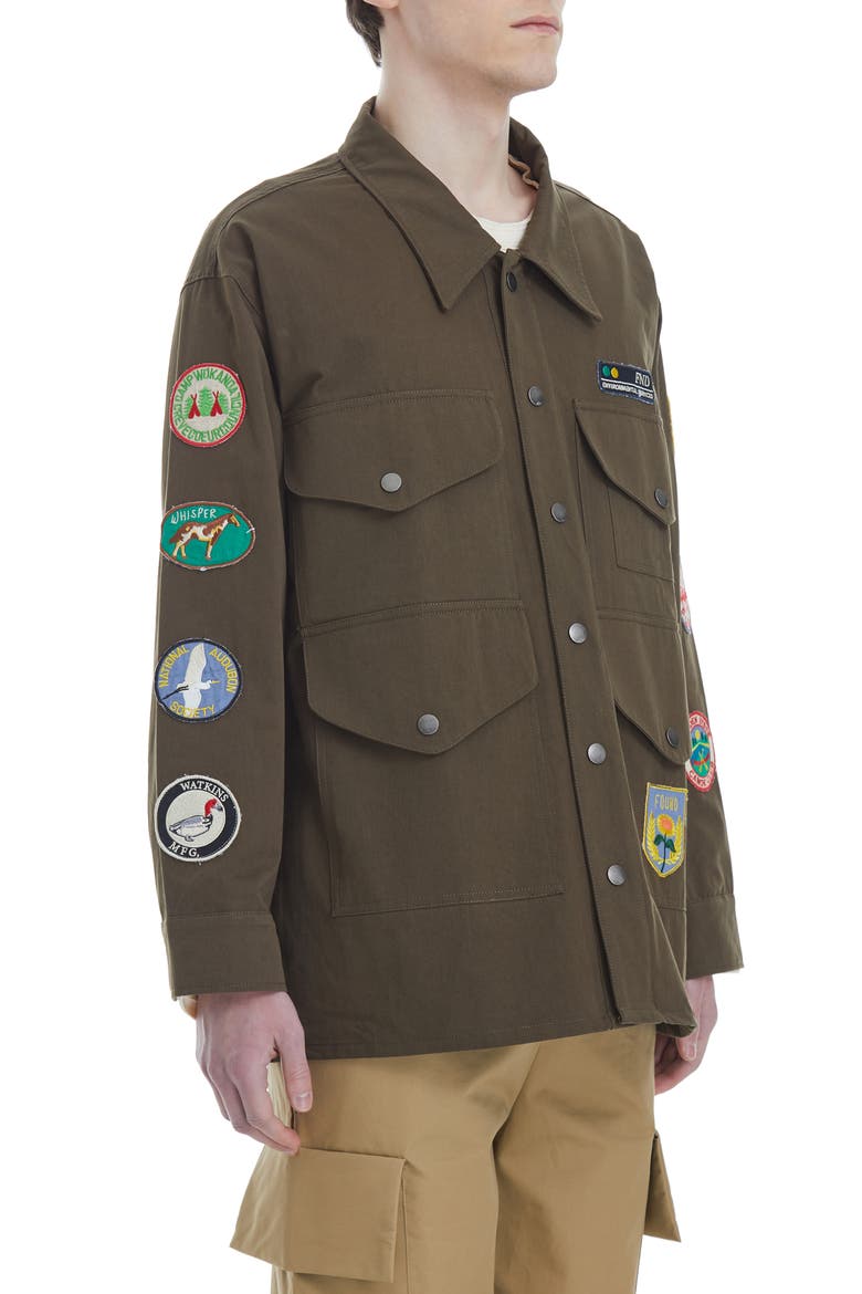 Oversize Patch Cotton Work Jacket, Alternate, color, MOCHA