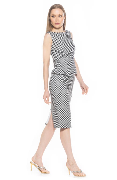 Alexia Admor Amora Boat Neck Sleeveless Sheath Dress In Black Gingham