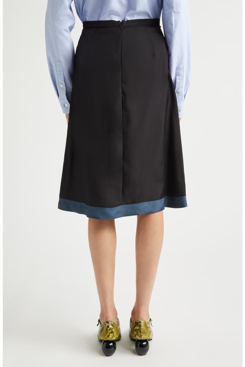 Contrast Hem A-Line Skirt, Alternate, color, BLACK